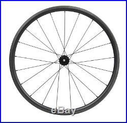 30mm Carbon Wheelset Clincher Tubeless black matt rim 700C Road bicycle wheels