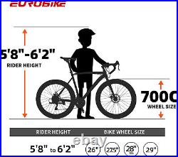 54CM Road Bike Shimano 21 Speed Mens Gravel Bikes 700C Wheels Bicycle For Men