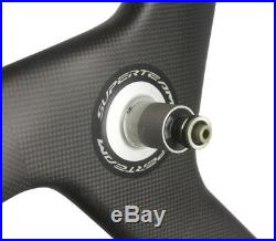 56mm Tri spoke Carbon Wheels Wheelset Front+Rear Track/Road Bike Clincher 700C