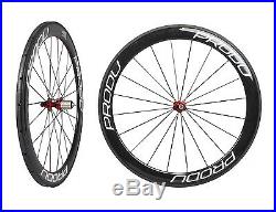 56mm Tubular Carbon Wheel Novatec 700C Road Bike 3k Glossy 21mm Rim white 11s