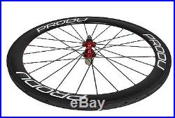 56mm Tubular Carbon Wheel Novatec 700C Road Bike 3k Glossy 21mm Rim white 11s