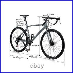 Al-alloy Frame 700c Road Bike Shimano Bar Full Suspension 21-Speed Bicycle