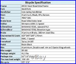 Mens womens road bike Shimano 21 speed bicyle disc brake 700c wheels 49cm