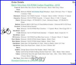 Merlin Carbon Aero Road Bike 56 Frame Shimano 105 Matt Black Great Condition