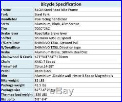 Road Bike Shimano 21 Speed Men's Bikes Disc Brake Racing Bicycle 700C 54cm Sales