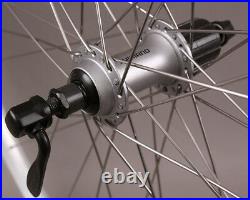 Silver Heavy Duty Velocity NoBS 700c Bike Wheels Shimano 36h Spokes Road Spacing
